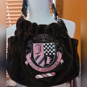 Juicy Couture Vintage small Tote. Dark Brown with Pink,White & Grey logo.